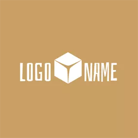 Cube Logo White Carton Box logo design