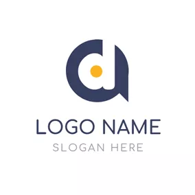 Decor Logo White Circle and Blue Dialog Box logo design
