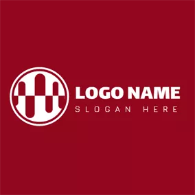 Social Media Profil-Logo White Circle and Red Cylinder logo design