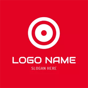 Aim Logo White Circle and Simple Target logo design