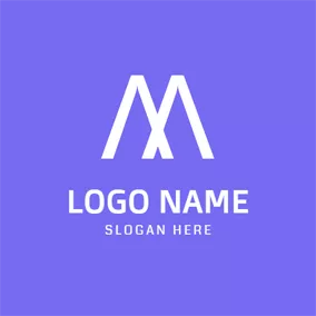 Monogramm Logo White Double Inverted V Monogram logo design