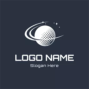 Sports & Fitness Logo White Golf and Decoration logo design