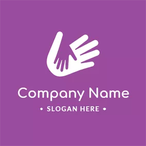 保姆 Logo White Hand Print and Daycare logo design