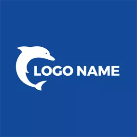 Facebook Logo White Little Dolphin logo design