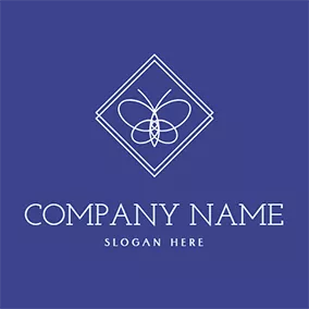 Logotipo Elegante White Rhombus and Butterfly logo design