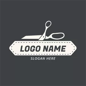 缝纫 Logo White Scissor and Craft logo design