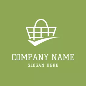 Supermarkt Logo White Shopping Basket logo design
