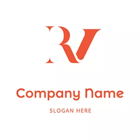 Logotipo R White Space R V logo design