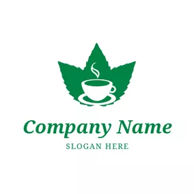 Maple Leaf Logo White Teacup and Mint logo design