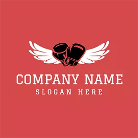 Fly Logo White Wing and Boxing Glove logo design