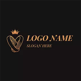 Love Logo Yellow and Black Wedding Ring logo design