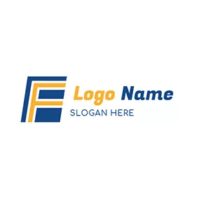 Logótipo F Yellow and Blue Letter F logo design