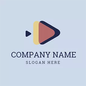 Channel Logo Yellow and Blue Triangle logo design