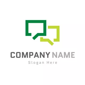 Communicate Logo Yellow and Green Envelope logo design