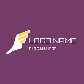 Corporate Logo Yellow and White Wing Icon logo design