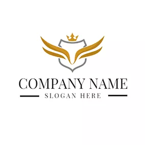 Blindfold Logo Yellow Crown and Wing logo design