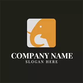 Logotipo De Animación Yellow Elephant Head Icon logo design