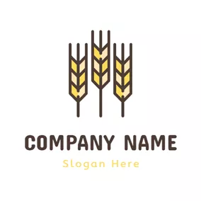 Logótipo De Trigo Yellow Mature Wheat logo design