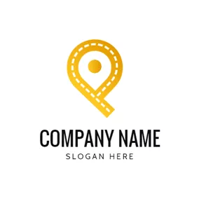 Place Logo Yellow Path and Location logo design