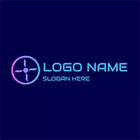 螺旋桨 Logo Abstract and Simple Gradient Drone logo design