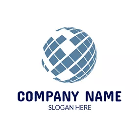 网站 & 博客Logo Blue and White Website Icon logo design