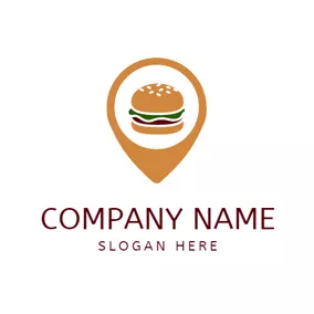 汉堡包Logo Brown Pointer and Delicious Burger logo design