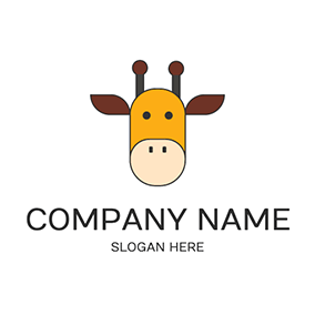 可爱 Logo Cartoon Cute Giraffe Head logo design