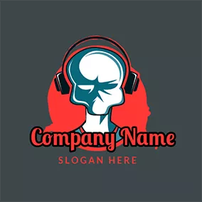 田径运动logo Gaming Character Earphone Bloodthirsty logo design