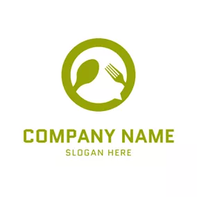Organic Logo Green Plate and Tableware logo design