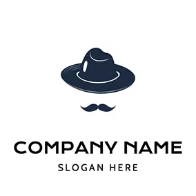 侦探 Logo Hat and Beard logo design