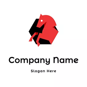 独角兽 Logo Hexagon and Horse logo design