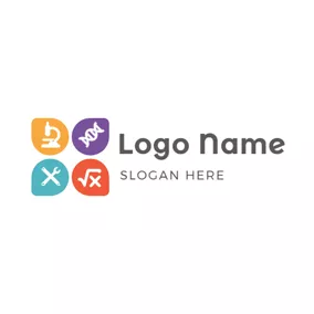 数学Logo Petal Shape and Stem Symbol logo design