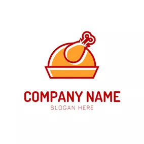 感恩节 Logo Service Plate and Turkey logo design