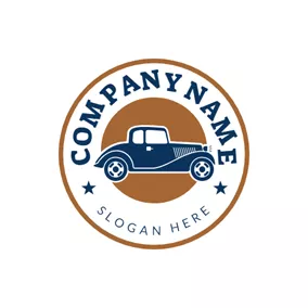 车行 Logo Simple Badge and Car logo design