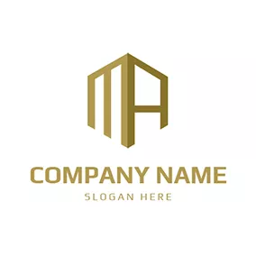 歌剧 Logo Simple Construction Letter M A logo design