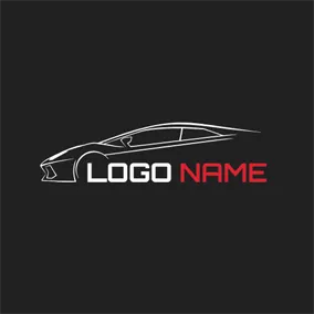 车行 Logo Simple Outline and Car logo design