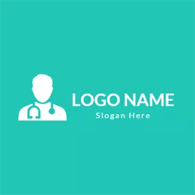 医生Logo White Doctor Image Outline logo design