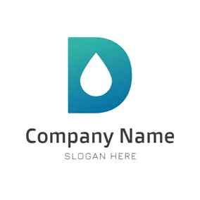 Drip Logo White Drop and Green Letter D logo design