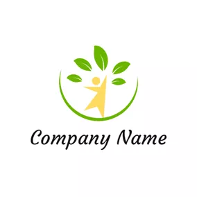 Landscaping Logo Kid and Green Environment logo design