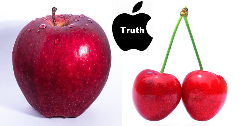 Distinguish a bitten apple from a cherry