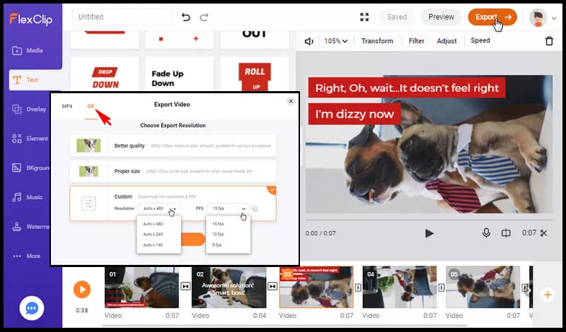 Convert images/videos to a GIF with FlexClip.