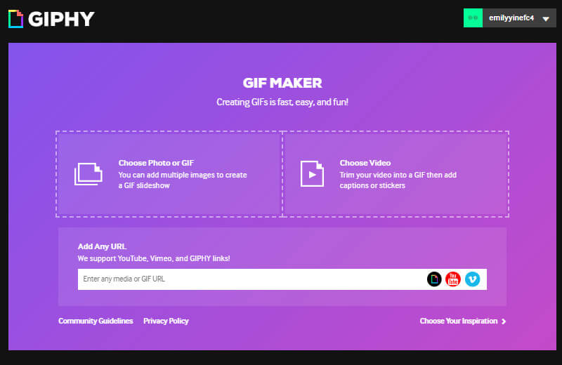 Giphy video to GIF converter