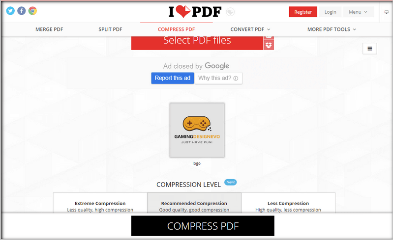 IlovePDF compresses PDF images.