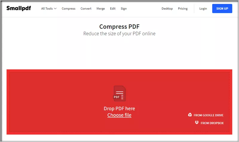 Smallpdf compresses your PDF photo.