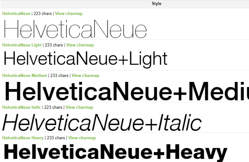 Helvetice Neue Font