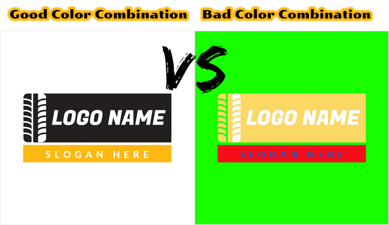 Good logo colors VS bad logo colors 