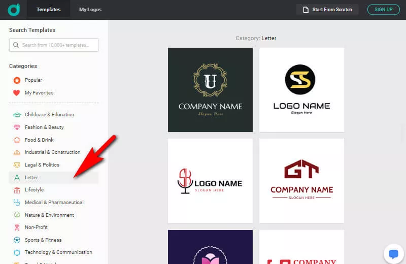 Find free letter logo templates for your design