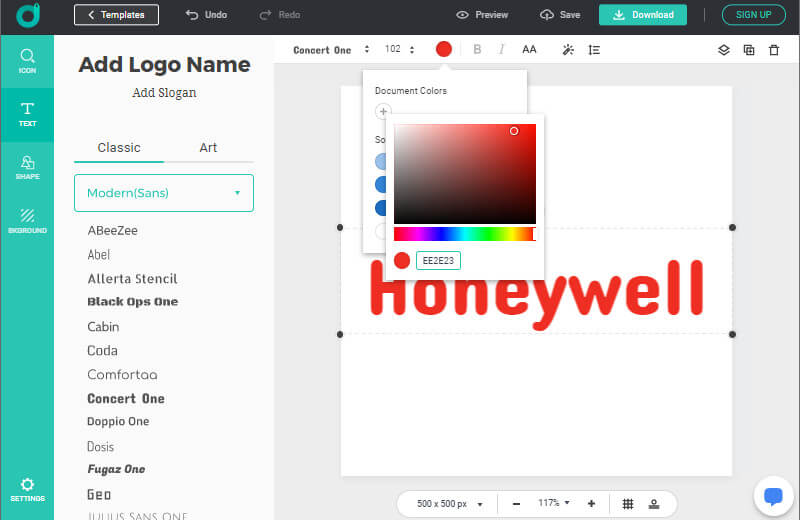 Create a free logo similar to Honeywell logo