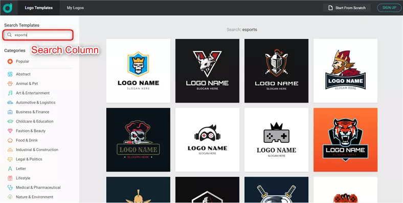 Make an Esports Logo with Esports Logo Maker – Step 1