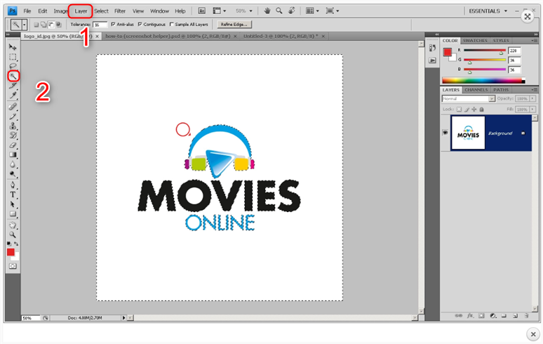 How to make a logo with transparent background